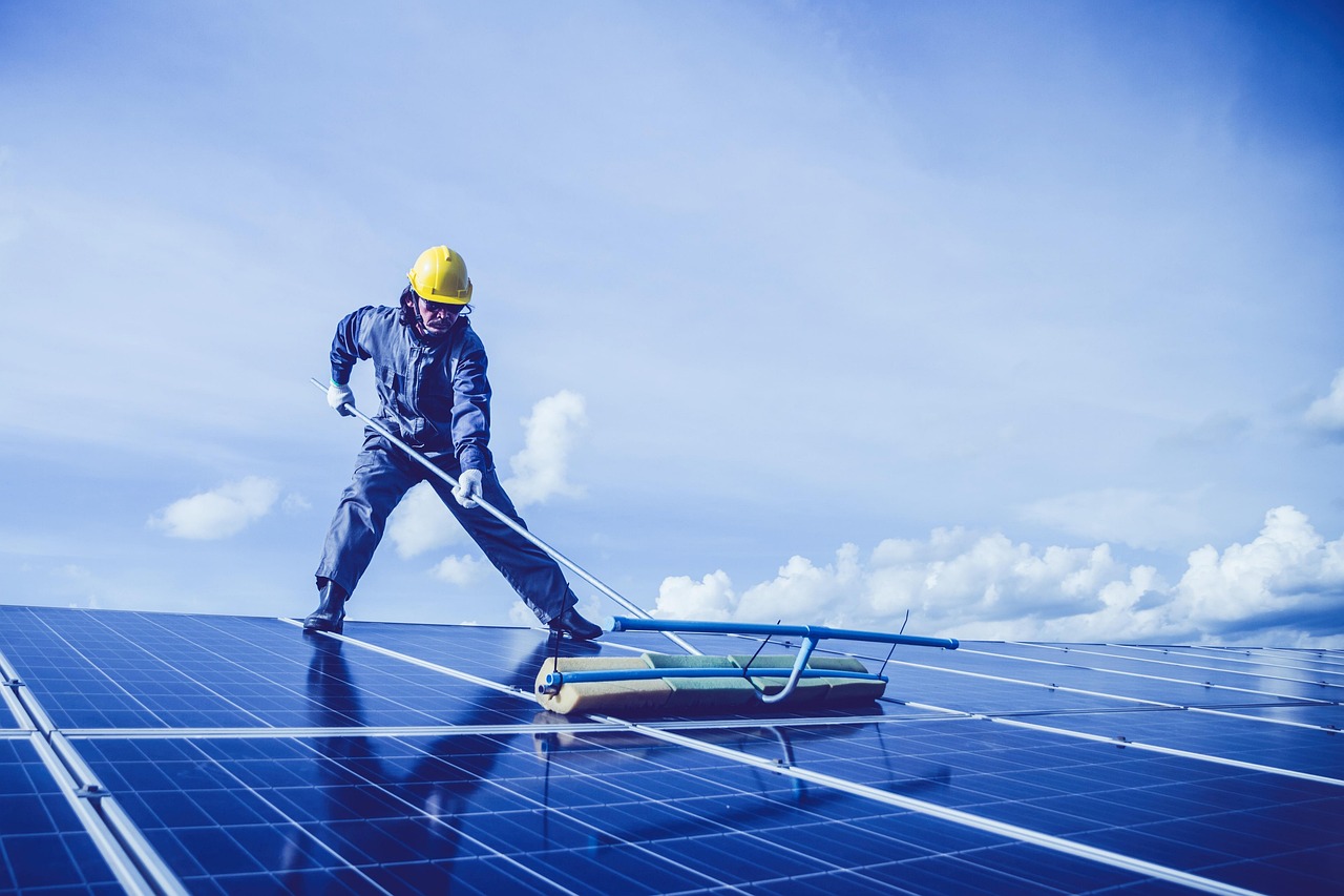Solar panel cleaning